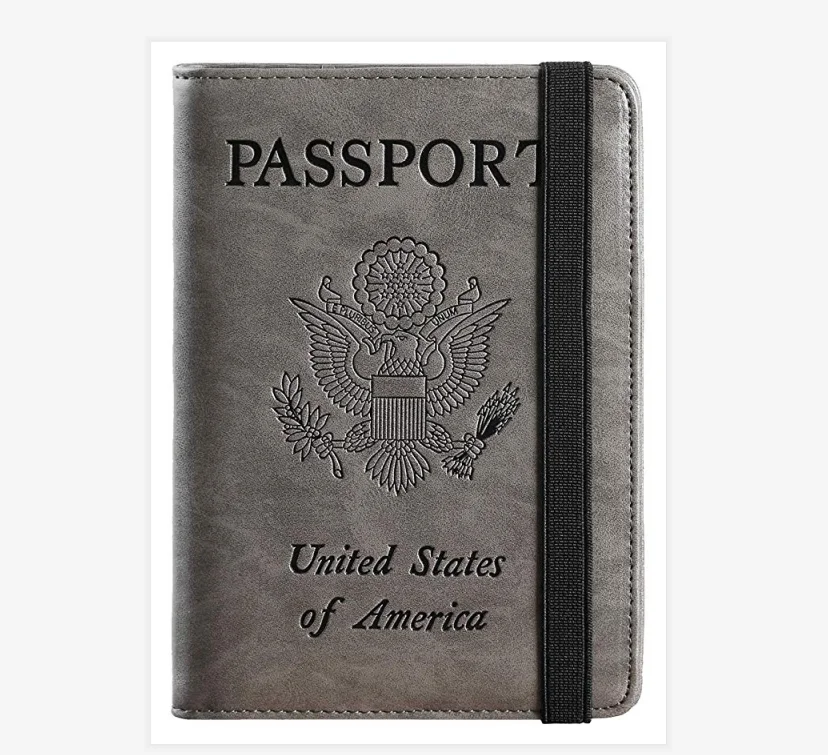 
Wallet RFID Blocking Leather Card Case Travel Document Organizer Passport Holder Cover 