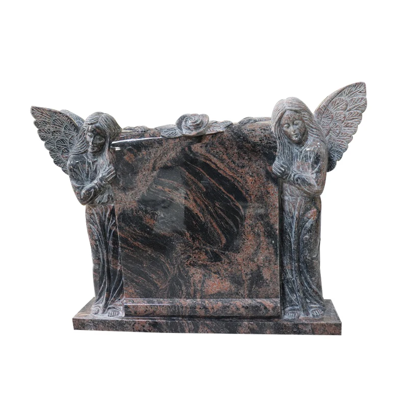 Ireland Style Aurora Red Granite Cemetery Angel Headstones Tombstone Grave Stone And Monument Funeral Monument