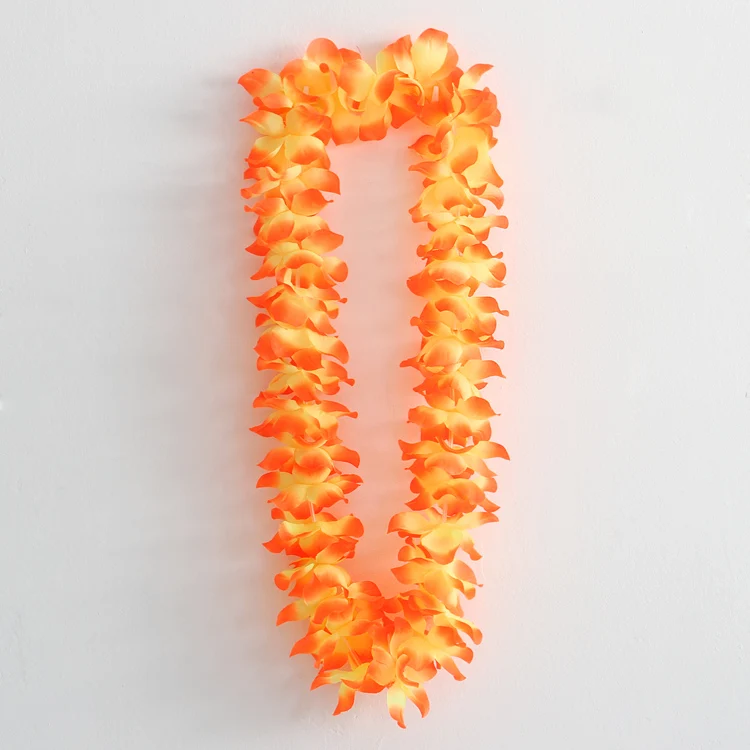 Upgrade Version Hot Sale Purple Silk Flower Wreath Hawaiian Lei Party Festival Supply Artificial Garland