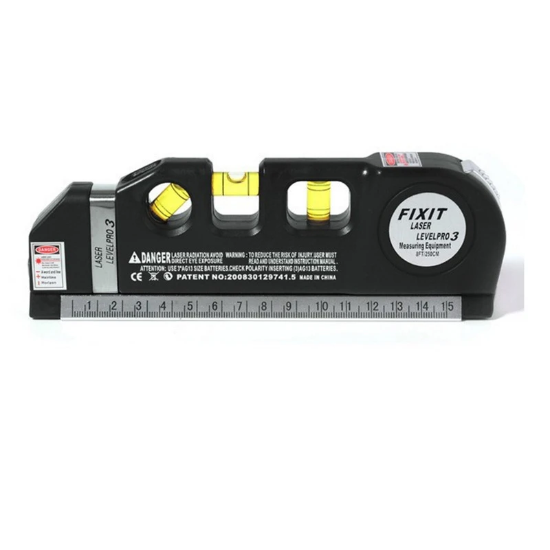 Лазерный уровень, горизонтальный, вертикальный, выравниватель 8 футов, стандартная и метрическая линейка, многоцелевой измерительный лазерный уровень, линейный инструмент