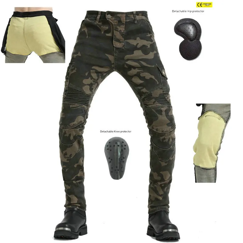 New Kevlar Motorcycle Jeans for Men and Women High Stretch Biker Motorcycle Riding Pants for Men