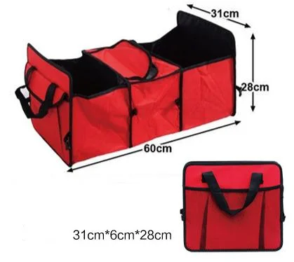 Custom Wholesale Oxford Portable Folding Car Trunk Storage Organizer Box with Insulated Area