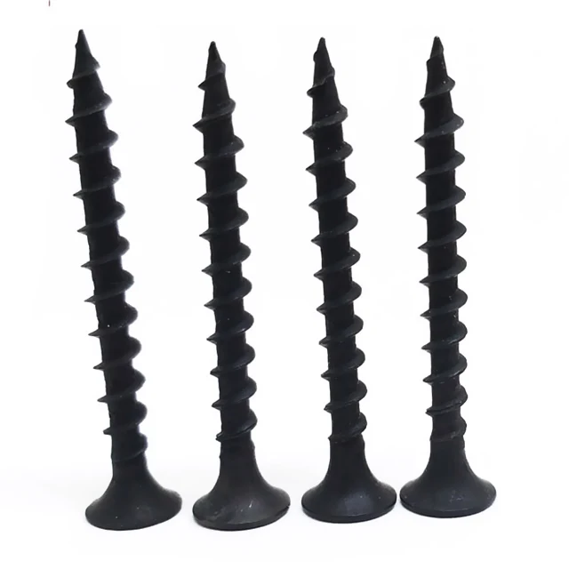 Hot Selling Dry Wall Screw Factory Stainless Steel Flat Bugle Head Gypsum Self Tapping Drywall Screw Black Phosphated