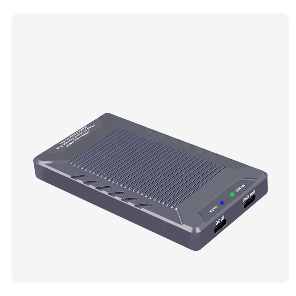 M.2 NVME SATA SSD External Enclosure Dual Protocol Case USB3.2 10Gbps for M2 NGFF NVME PCIe 2230 2242 2260 2280 SSD Case