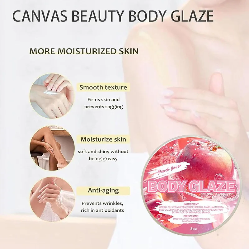 Private Label Body Glaze Butter Anti Aging Body Lotion Moisturizing & Brightening Body Cream Strawberry Shortcake Glow Cream