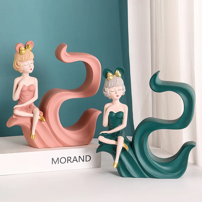 
Creative bow rabbit girl wine rack decoration wine cabinet decoration housewarming new home wedding to give practical gifts 