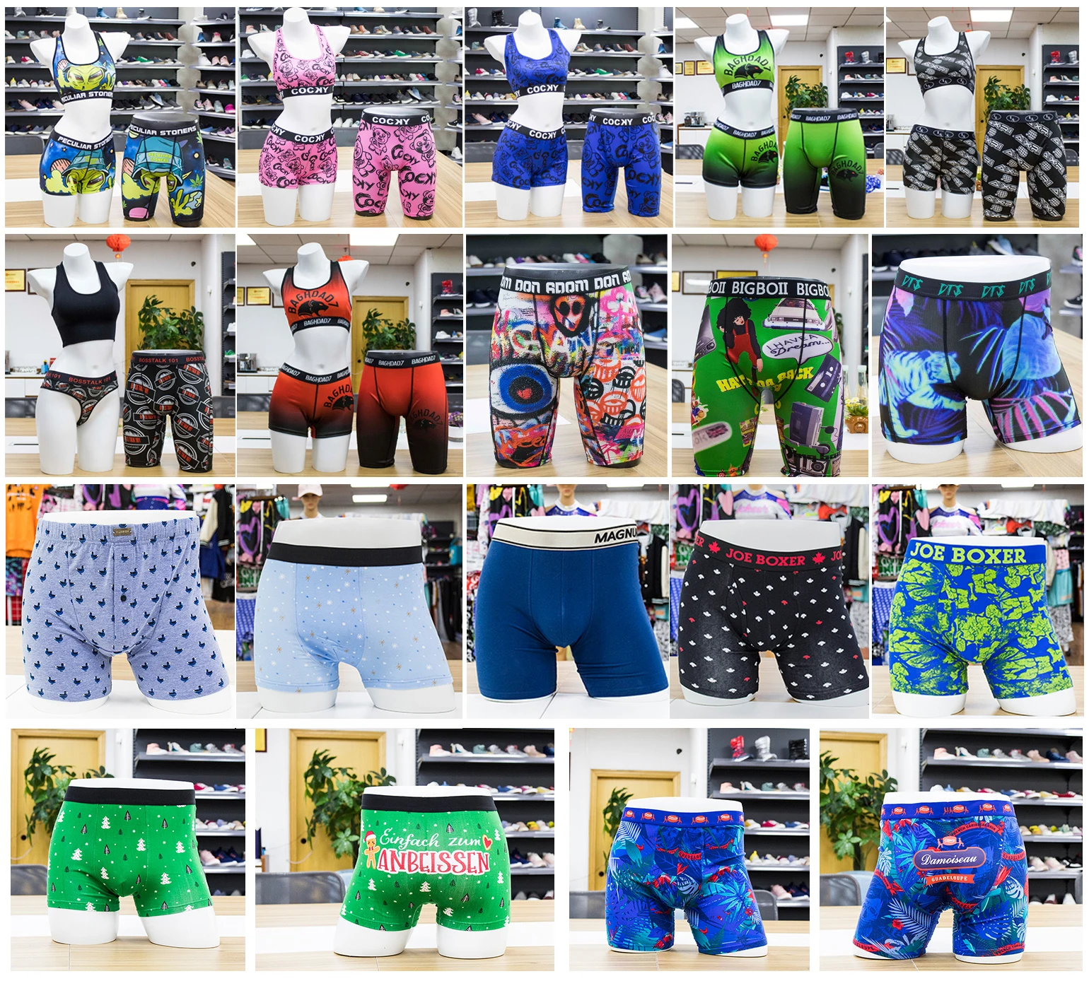 High Quality OEM Black Private Label Custom Print Ropa Interior Mujer Trunk Cotton 100% Bamboo Boxer Brief Short Underwear Men