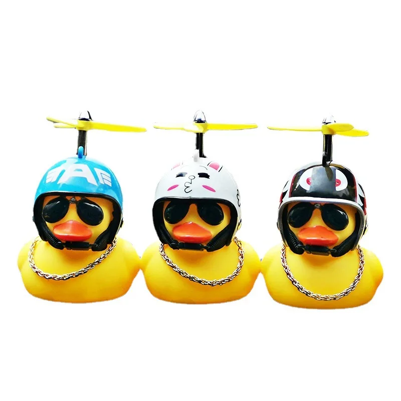 Велосипедные фары, резиновая маленькая Желтая утка с шлемом, велосипедные аксессуары