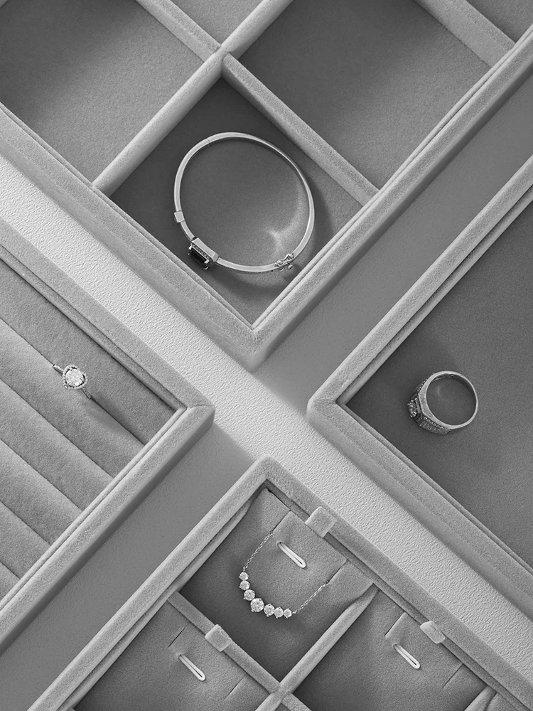 Jinsky Jewellery Display Trays For Ring Necklace Earring Holder Organizer Custom Stackable Jewelry Tray