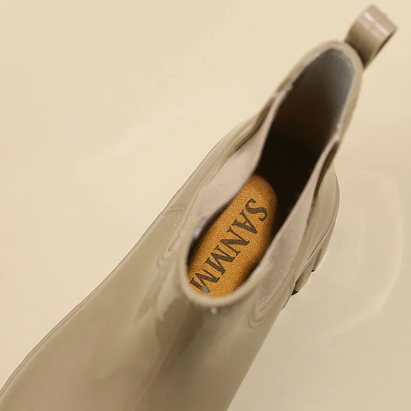 IDOIT Casual PVC Boot Luxury Trainers Ankle Slip On Rain Boots Women Shoes Waterproof Boots Women