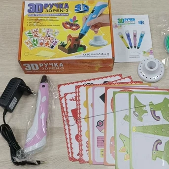 3D Pen 3 With Russian Language Package And Drawing Templates Book Pla Filament Refills 3D Pen V3 Set