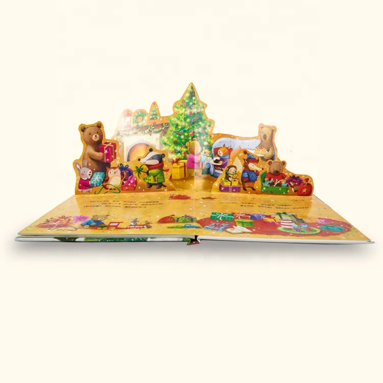 Children Early English Education 3D Board Book Custom Board pop-up Board Books Printing