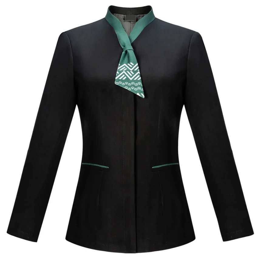 Custom Twill Long Sleeve Restaurant Chef Hotel Receptionist Housekeeper Uniforms Jacket