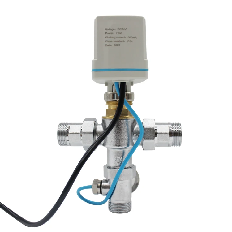electronic thermostatic mixing brass valve 24V