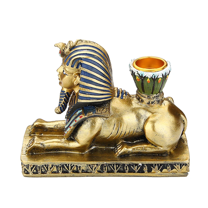 WeiVista Poly Resin Bulk Egyptian Sphinx Statue Tea Light Tealight Candle Holders