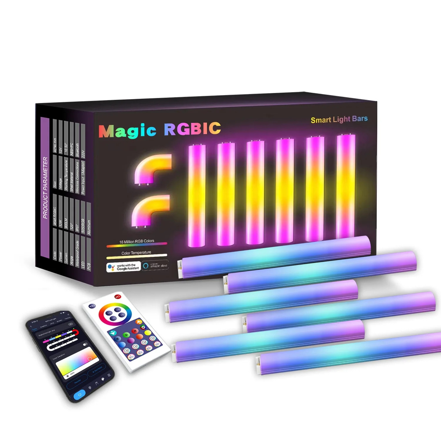 Ambient wall light remote control, atmosphere lamp with colorful RGB lighting, popular decorative sound-responsive rhythm light