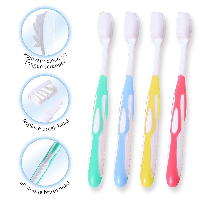 OEM of household soft bristle toothbrush of Yangzhou adult nano toothbrush replaceable head factory