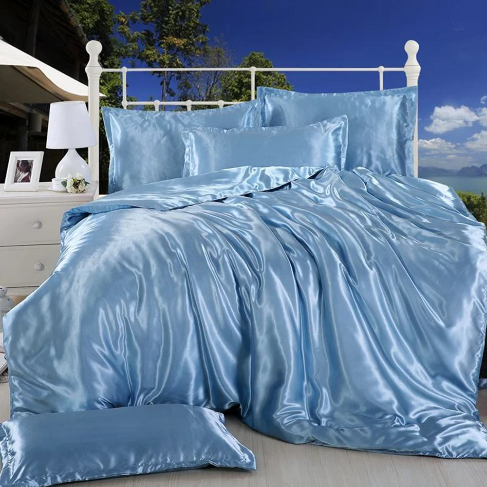 Winter Warm Thickened Skin-Friendly Smooth Feeling Modern Comforter Silk Duvet Cover Sets