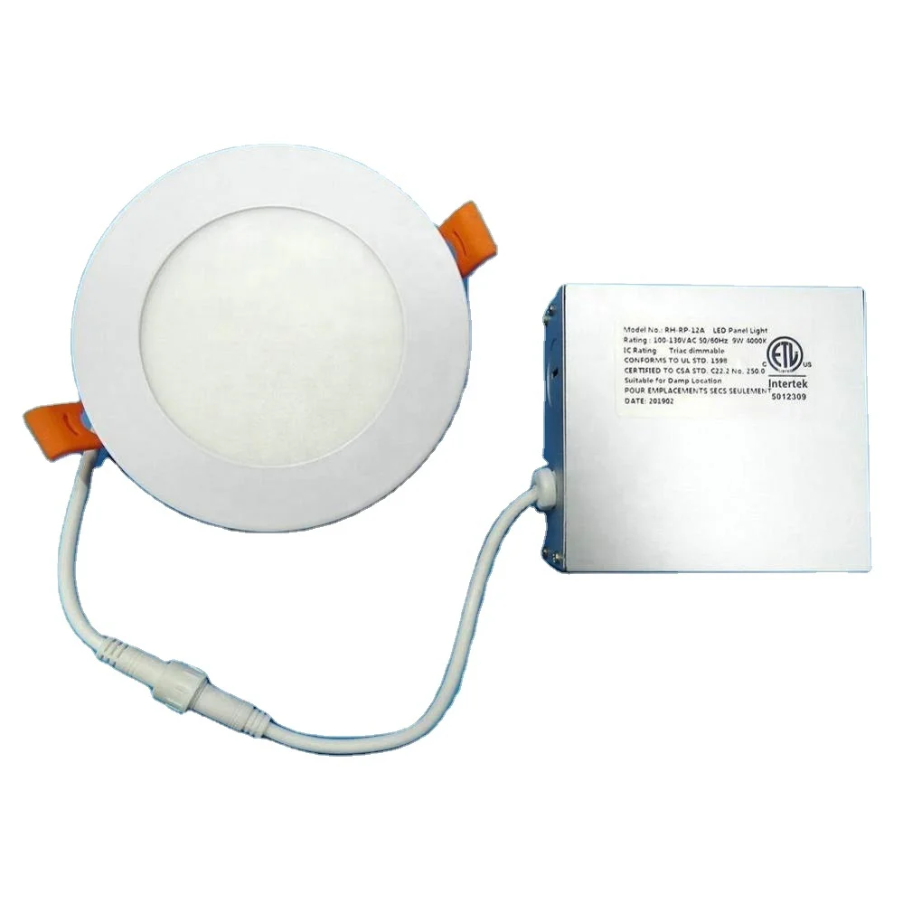 
Energy star ETL 4inch 9w with junction box Recessed Mounted Slim round led down light Led Panel Light 