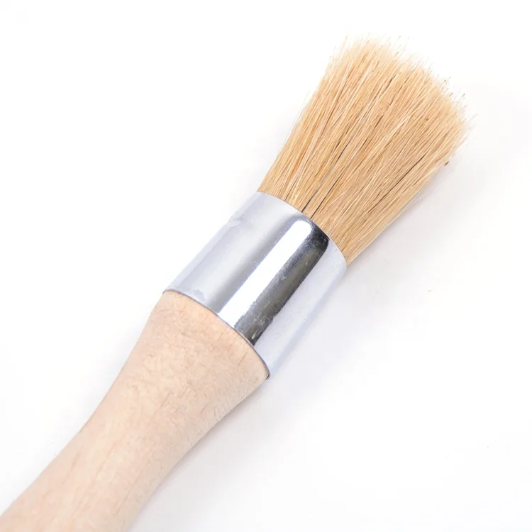 metal ring round brush for   wooden handle with short wooden handle  in shoe and leather factory as the metal hoop round brush