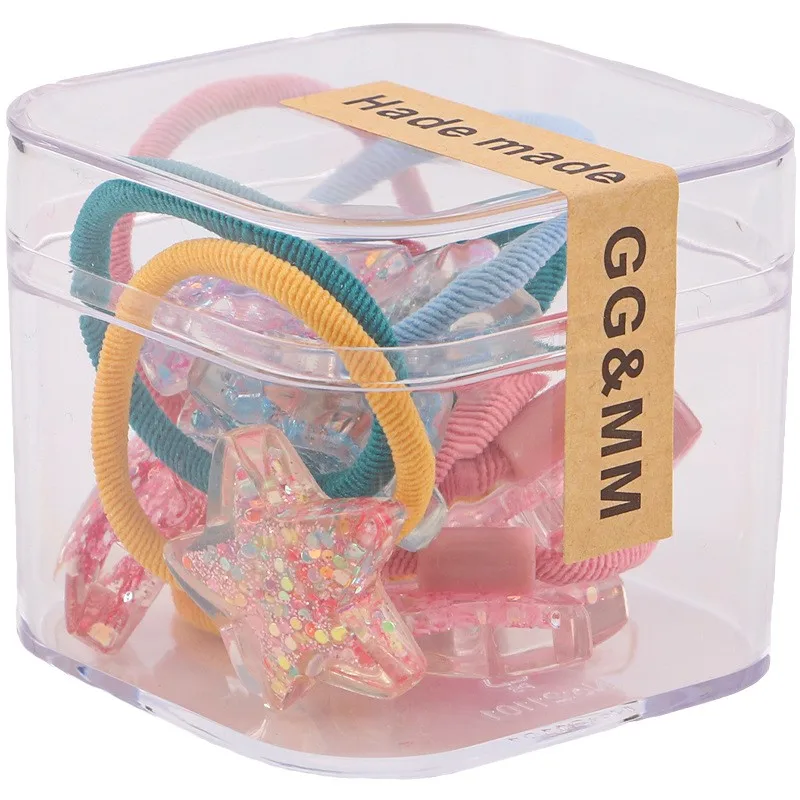 Elastic Hair Bands 10pcs Per Box Hair Tie Sweet Lovely Bear Rubber Band For Kids Children