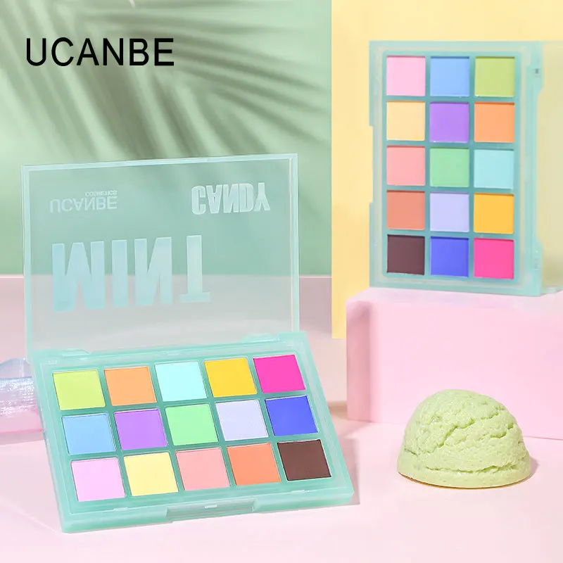 UCANBE 15Colors Eyeshadow Palette Glitter Sweet Gliltter Neon Makeup Macaron Artist Party Shimmer Matte Eye Shades Nude Pigment