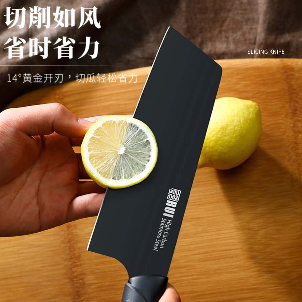 RUI Kitchen Knife Set Stainless Steel  Chef Cleaver Knife  for Home Food Baby Cutting Colorful Slicing Knife