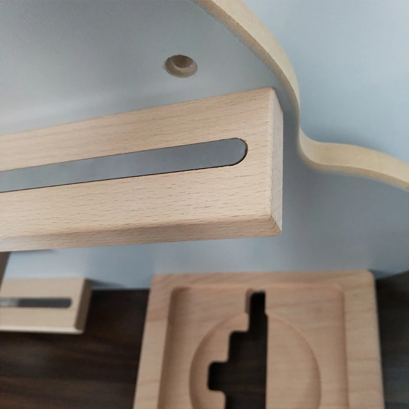 custom Wooden products Wall Mounted Floating Clouds Gray Wooden Kids  Shelf