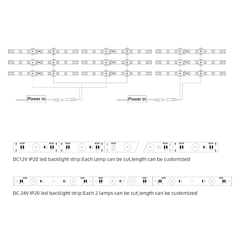 12V /24V PVC Translucent Stretch Ceilings Decoration Bright Lightbox Backlit Led Strip Light Led Backlight Strips