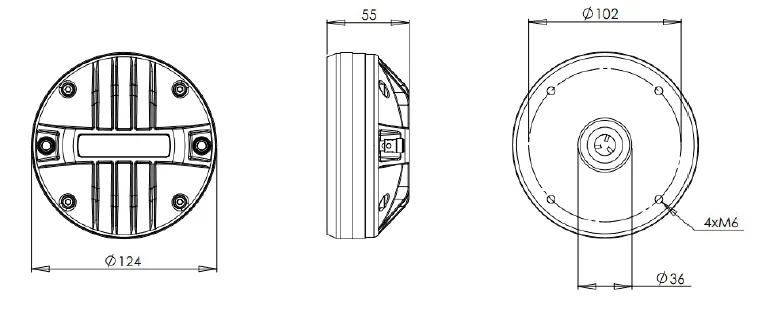DE800 Loud Driver Unit RMS 125W 1.5 inch 38mm  Exit Compression Horn Driver with 3 inch VC Neodymium Magnetet