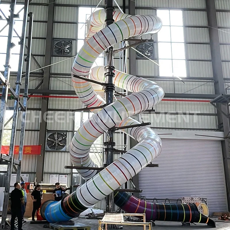 Double Twisted Cyclone Slide Indoor Park Fiberglass Slick Slide City for Children Indoor Playground by Cheer Amusement