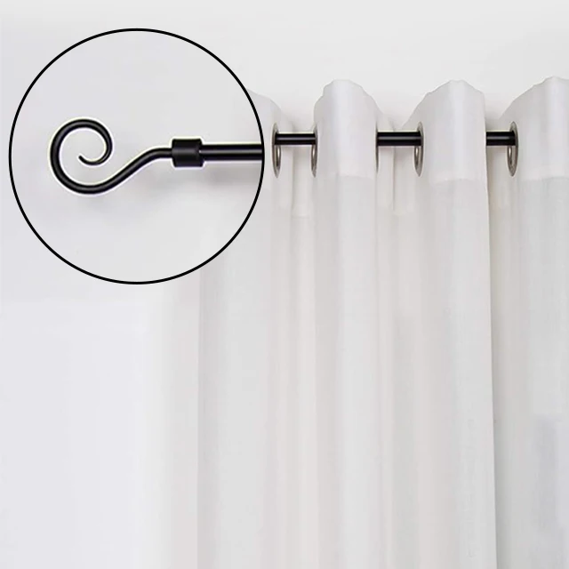 Promotional Curtain Rod Pole Single 13/16mm Window Metal Curtain Rod Eco-Friendly Home Decoration With Iron Materials