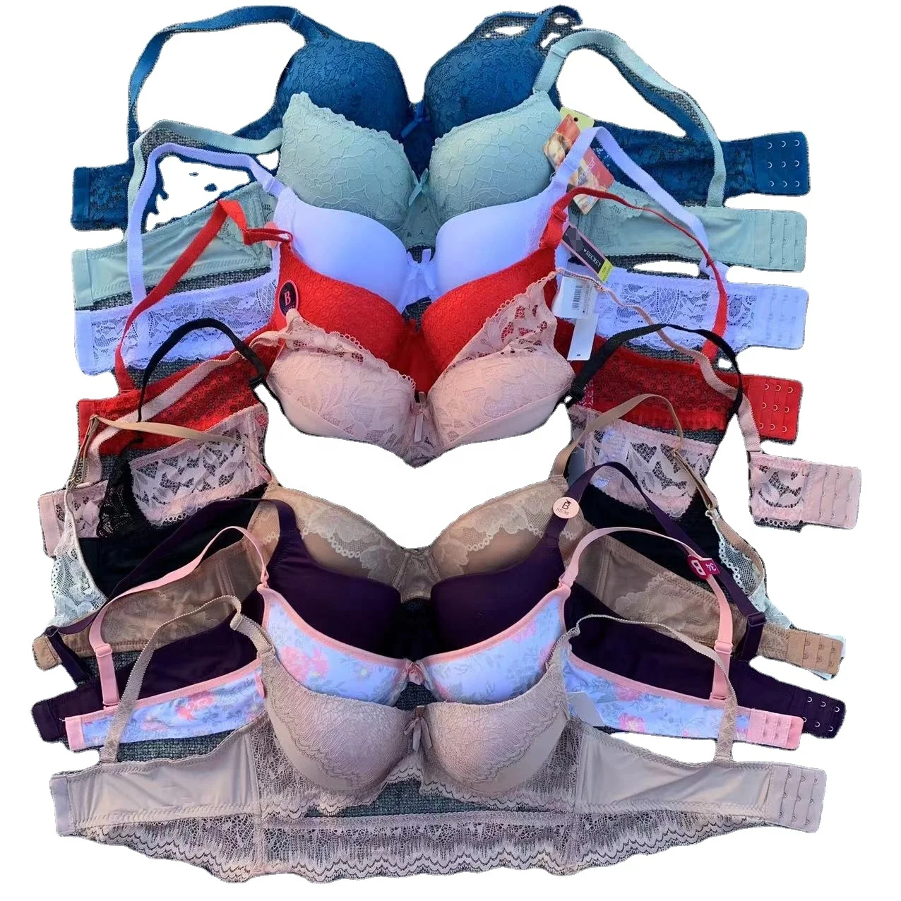 European and American Foreign Trade Mix sizes cheaper bra big cup women lace underwear stocklot A B C cup bra Mauritius India