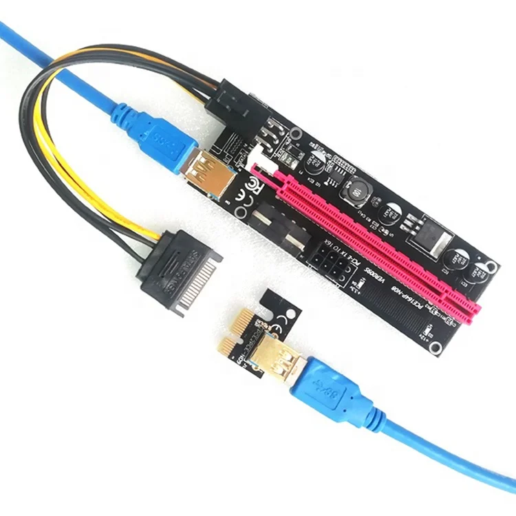  6 pin VER 009 v009 PCI 1X до 16X PCI-E Райзер-карта ETH mining GPU Pcie Райзер