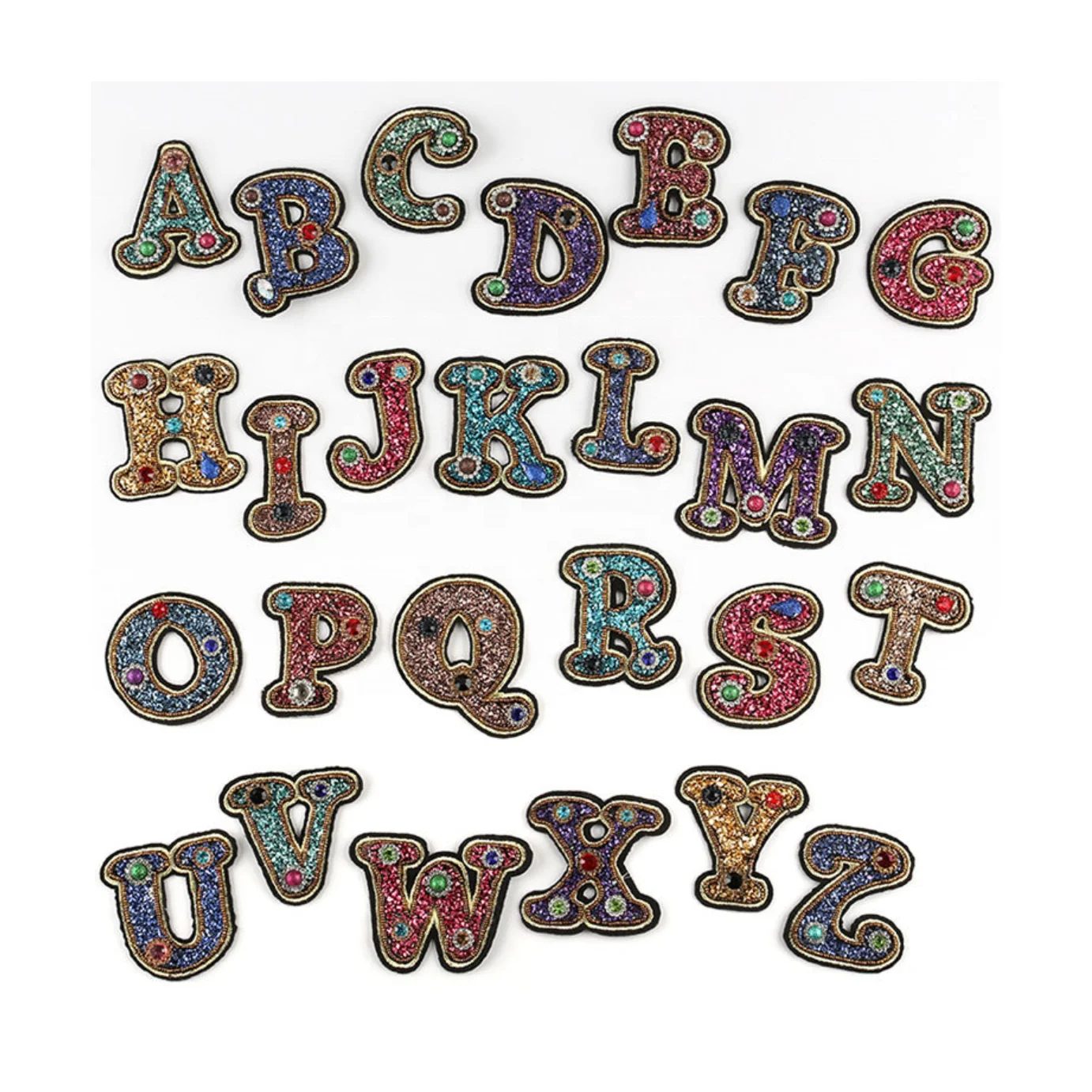 Прошитая вручную ткань, паста, Хрустальная дрель, ручная работа, высококачественные аксессуары для одежды, 26 Английских Букв, нашивка, значок