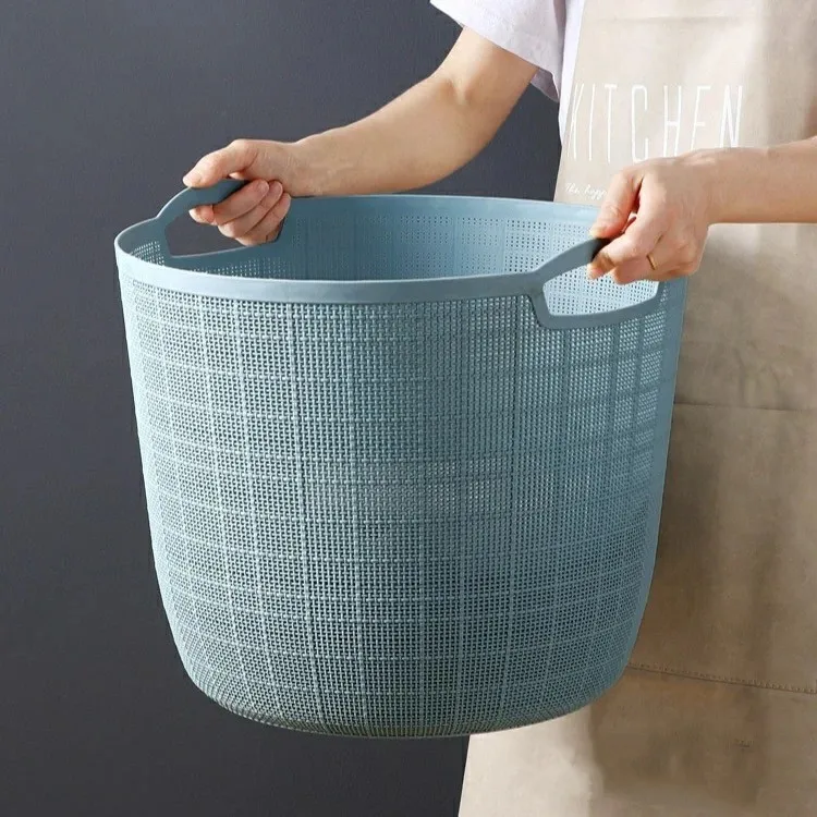 Woven plastic storage basket, 3-color  white  grey  blue woven storage box