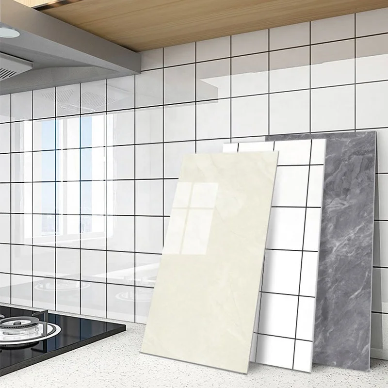 Wood Ceramic tile wall sticker waterproof thickened living room background PVC board toilet bathroom sticker kitchen thick 2mm