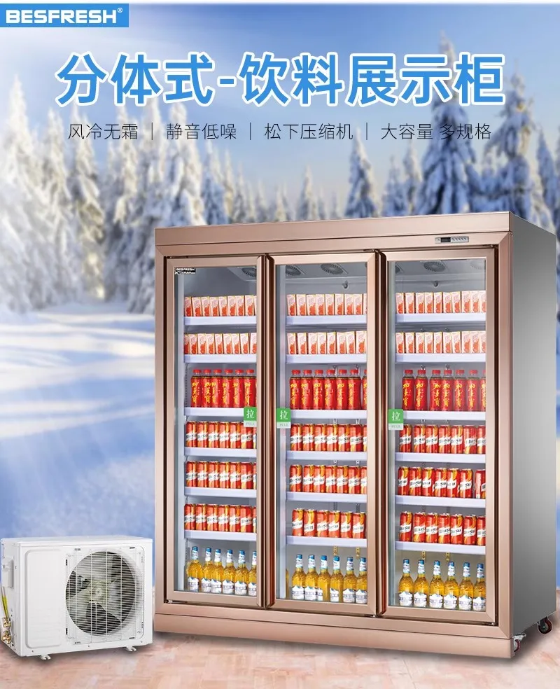 Custom plus automatic shelves Commercial Refrigerator Vertical Showcase Freezer Upright Freezer With Glass Door