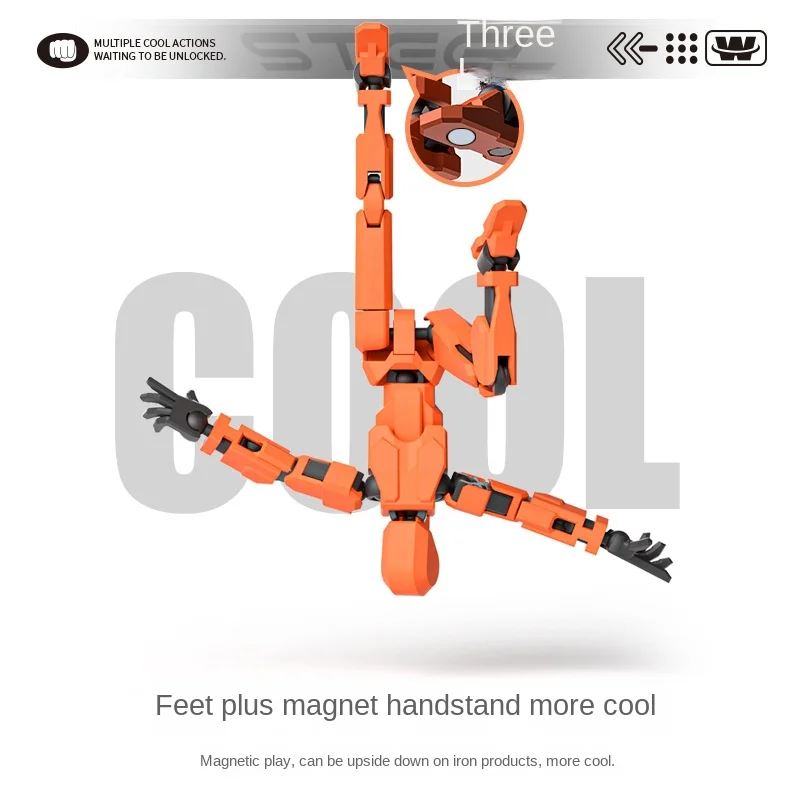 Custom DIY articulated 13 robot dummy action figure 3d printing action figure t13 multi-jointed movable robot for kids toys