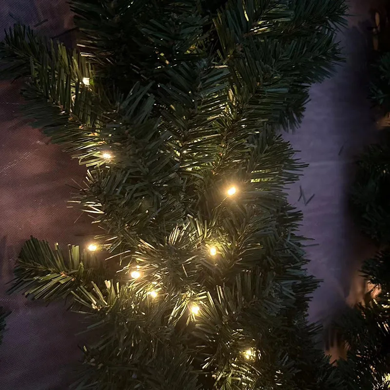 Wholesale Half-Raw Fireproof PVC 9 Feet Thick Fluffy Fact Christmas Decoration Christmas wreath decor