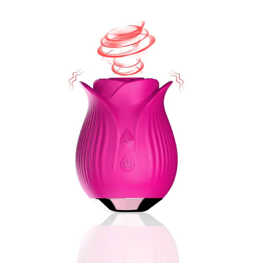 Стимулятор клитора фиолетового цвета дразнящий цветок в форме розы с 7 оттенками облизывая язык присоска роза вибратор секс-игрушка для