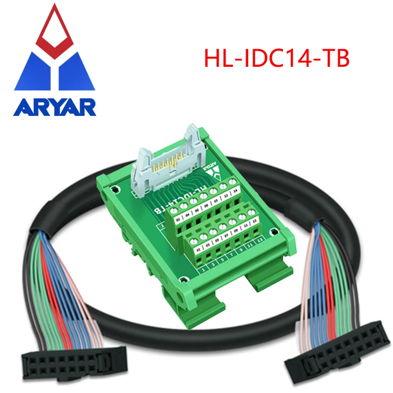 IDC14 Mini male terminal block breakout board  connector PLC relay adapter DIN Rail Mounting Breakout board