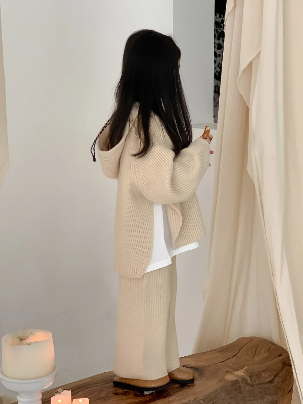 2023 Winter Two Pieces Clothes Girls Kids Knit Sweater Set