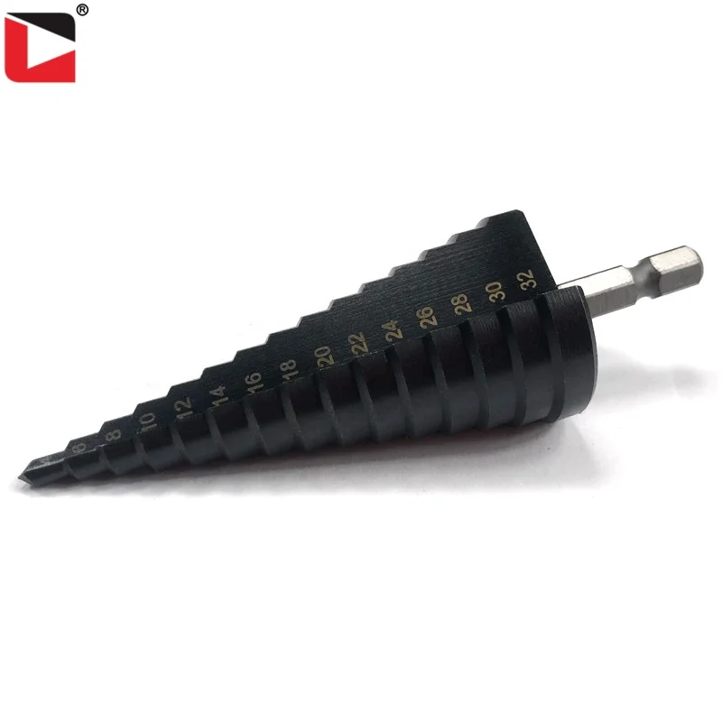 HSS M35 TiAlN coating 4-12/4-20/4-32mm hex shank hss step drill bit for stainless steel