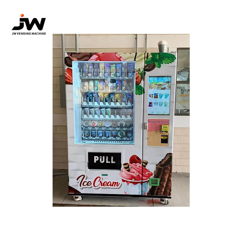 frozen food ice cream vending machine with cash and card Freezer Food ice cream fully automatic for Shopping Mall with MDB cable