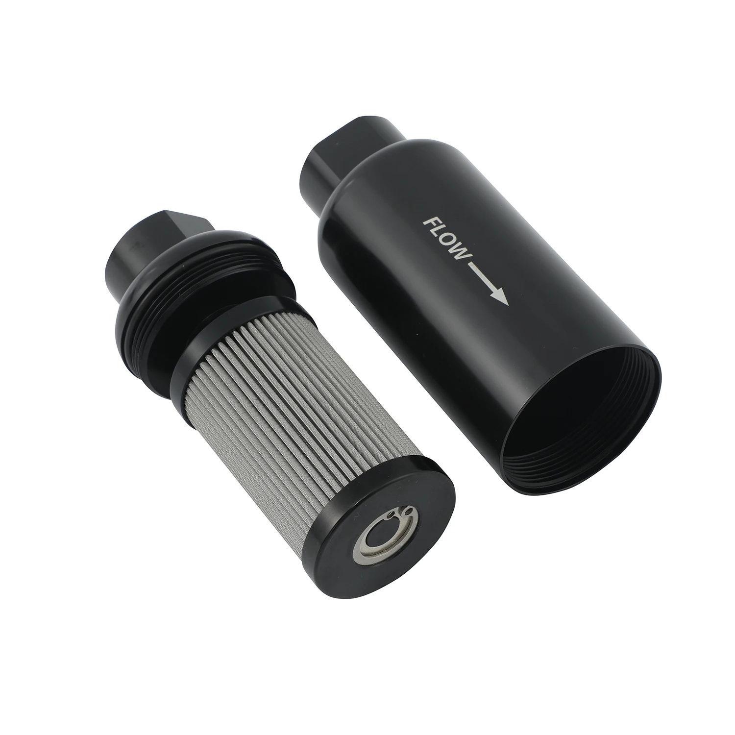 10 AN Fitting Inline Fuel Filter 10 Micron Aluminum Body Stainless Element