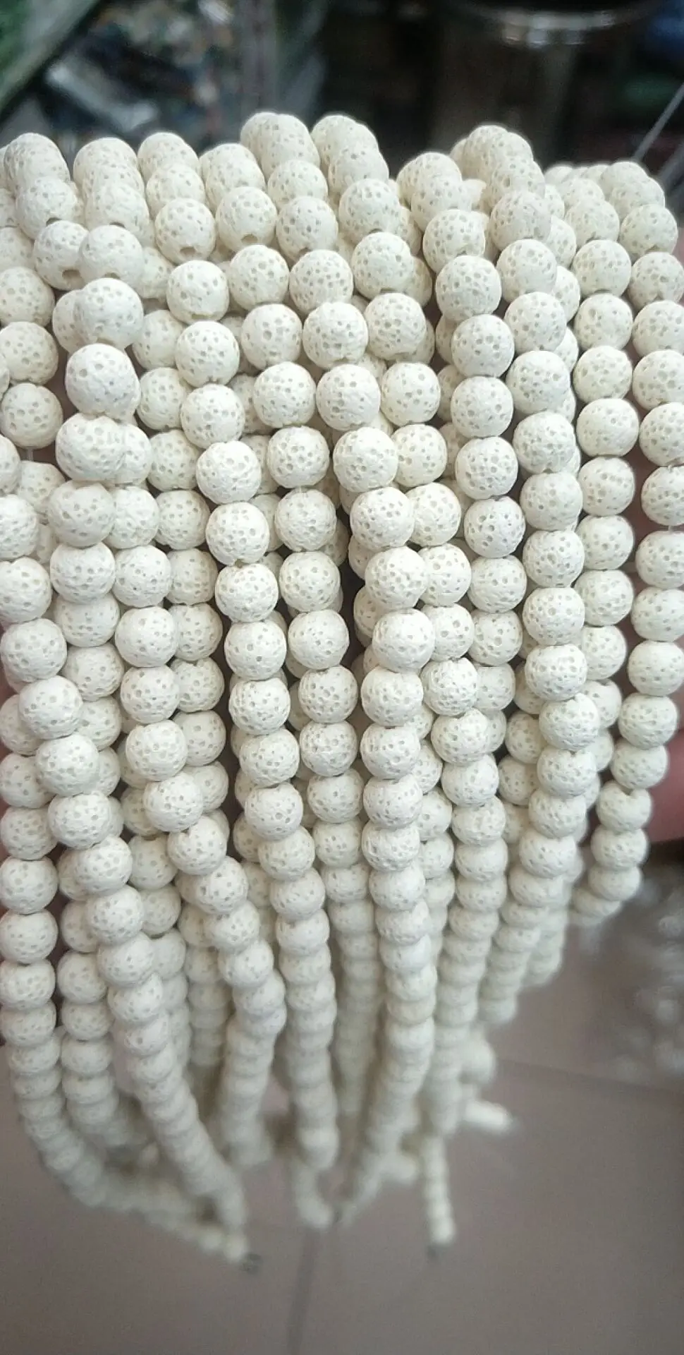 Wholesale Hot Selling Bead Strand 8mm Natural Volcanic Rock White Lava beads essential oil Stone Beads