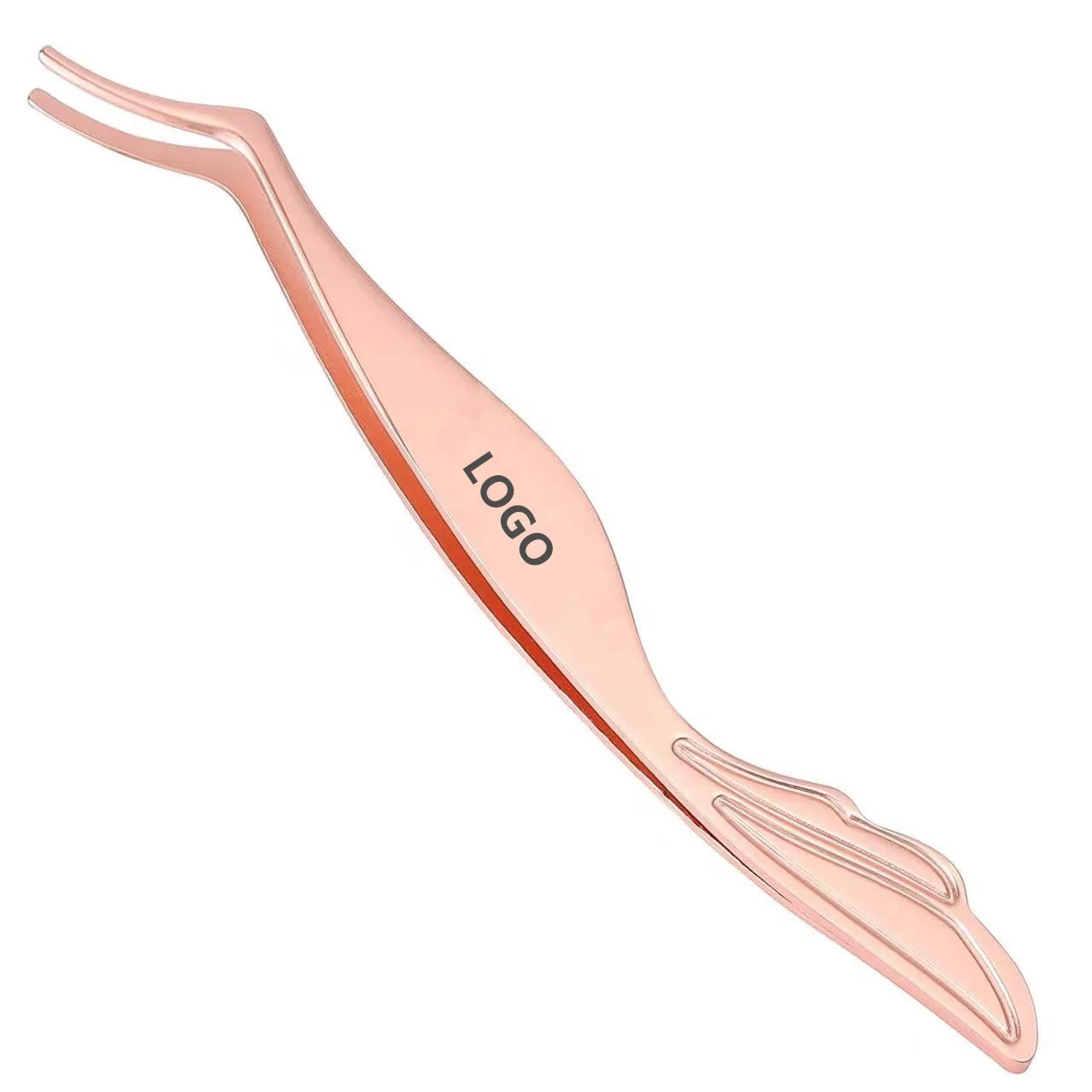 Print Your Logo Lash Extension Tweezers  New Design  Curved Eyelash Tools For DIY False Eyelash