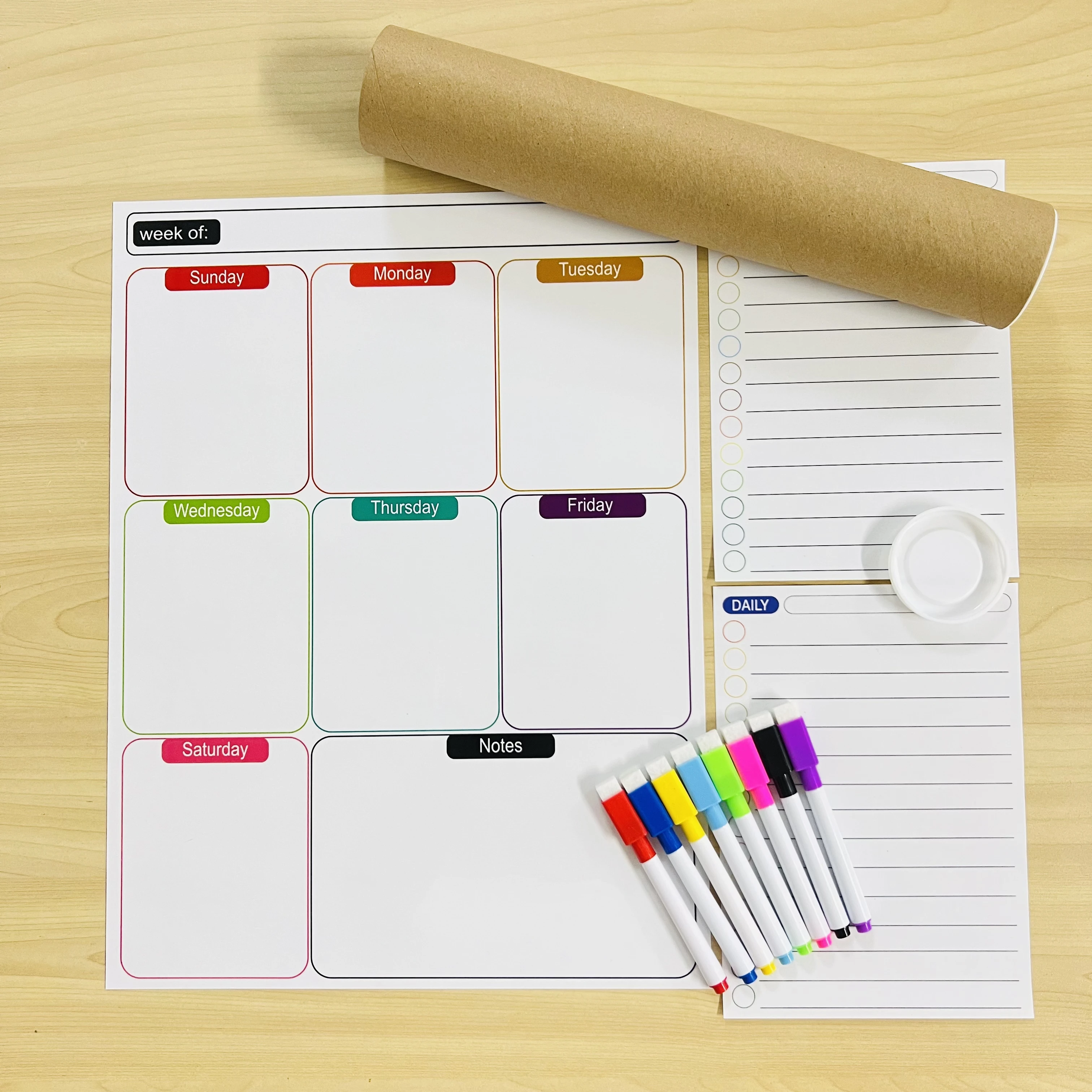 Wholesale self adhesive Weekly Monthly Schedules Fridge Table Dry Erase Whiteboard