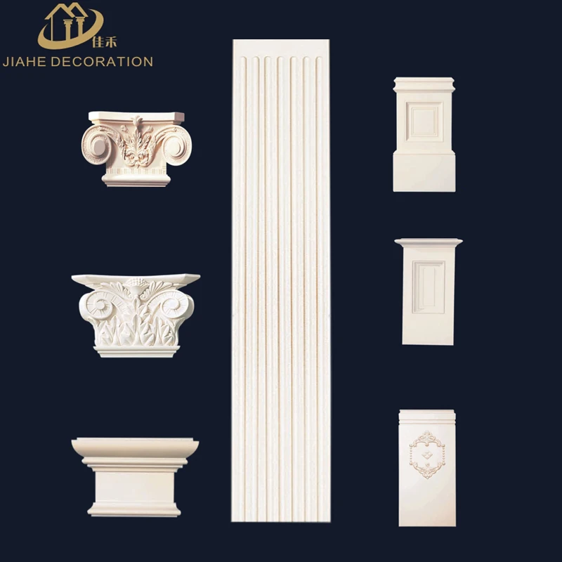 
small and large width interior decorative materials PU foam pillar type Roman columns manufactory 